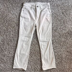 Women’s White High Rise Boot Crop Jeans Size 2 – Classic Fit Stretch Denim